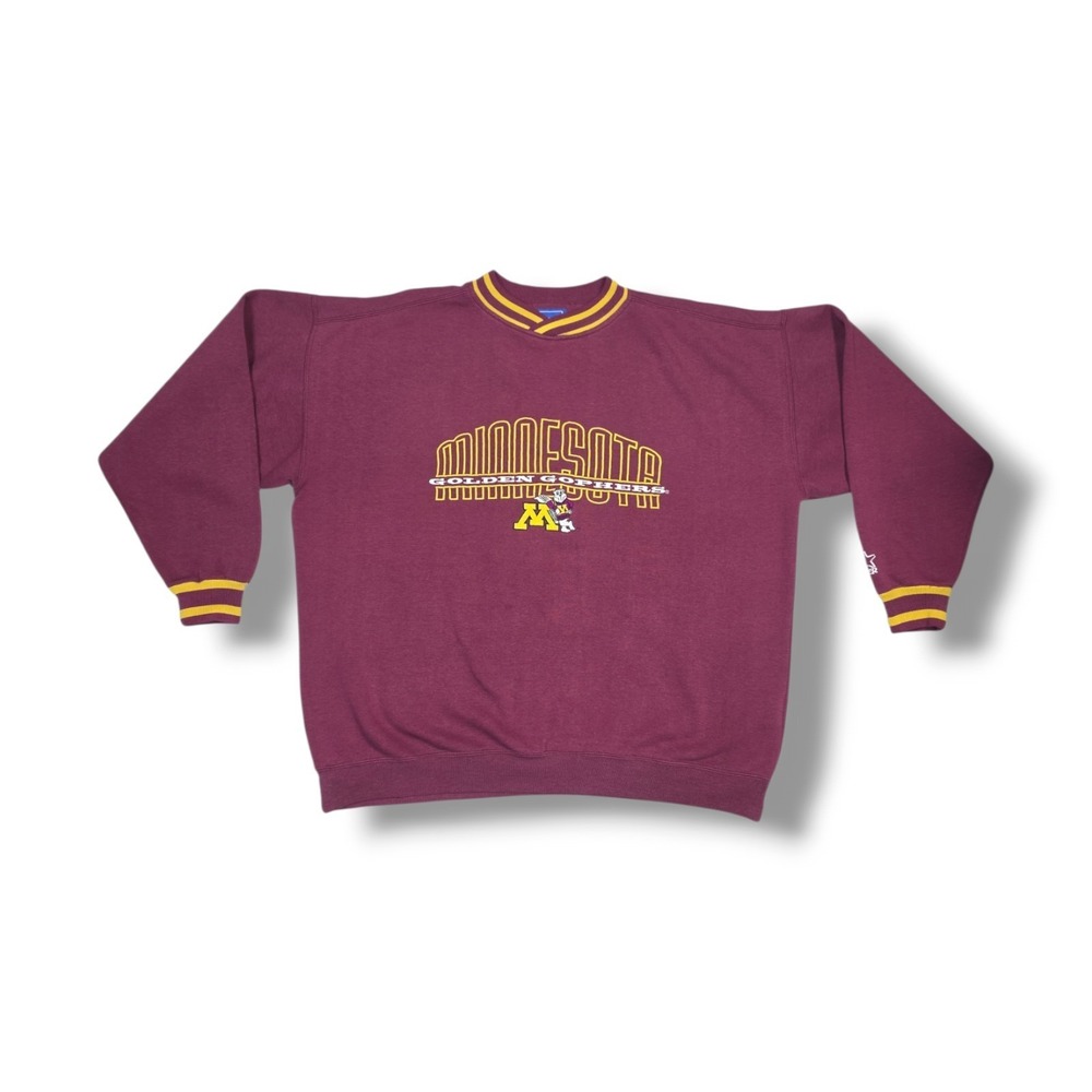 Vintage Starter Minnesota Golden Gophers V-Neck Faded Maroon Sweatshirt Men's XL